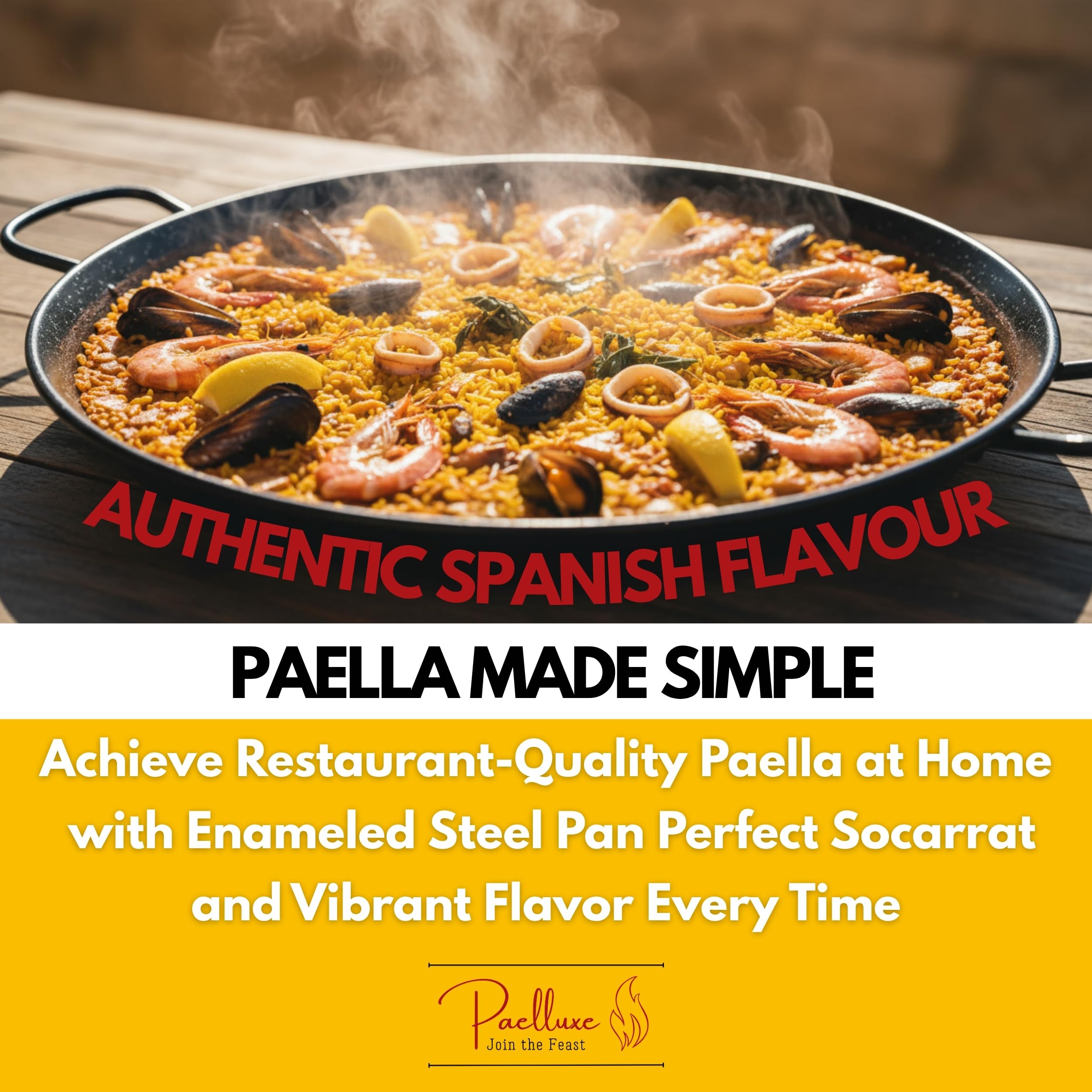 Paelluxe Paella Pan even heat distribution for consistent results
