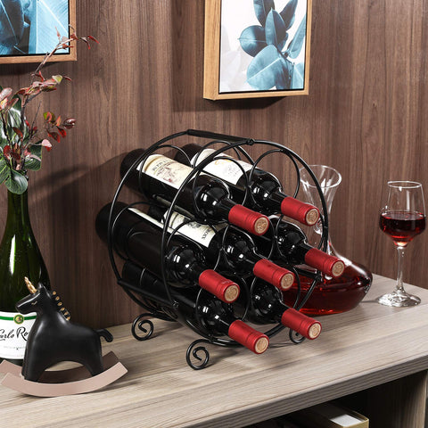 PAG wine rack placed in a kitchen or dining room shows practical storage.