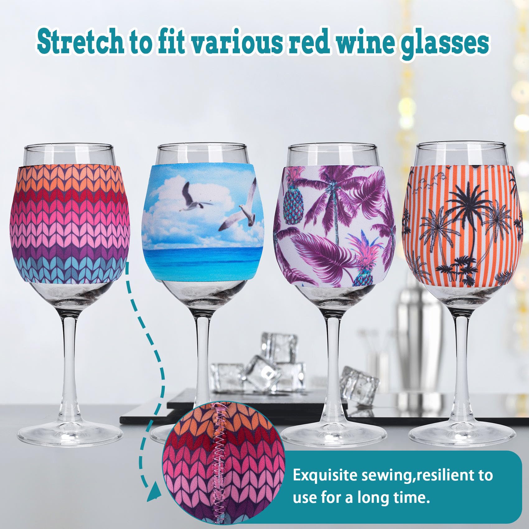 PAGOW wine glass sleeve design 4 shows citrus yellow tone for sunny party vibes