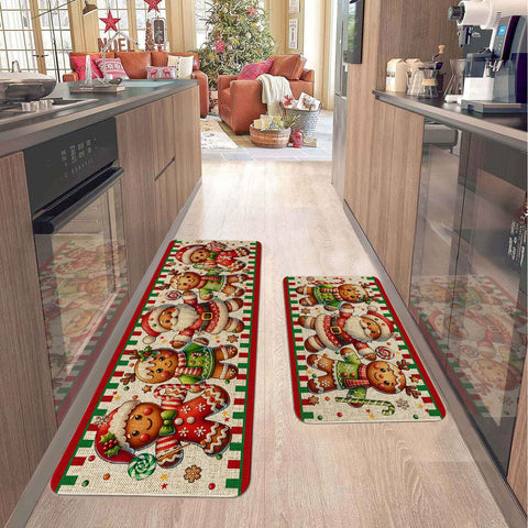 Pahhjsa gingerbread kitchen mat suitable for indoor and outdoor spaces.