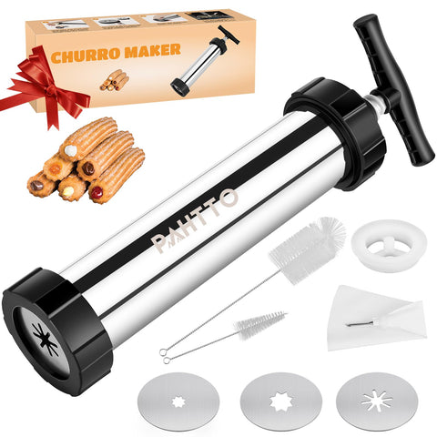 PAHTTO churro maker kit with stainless steel barrel for durable homemade churros