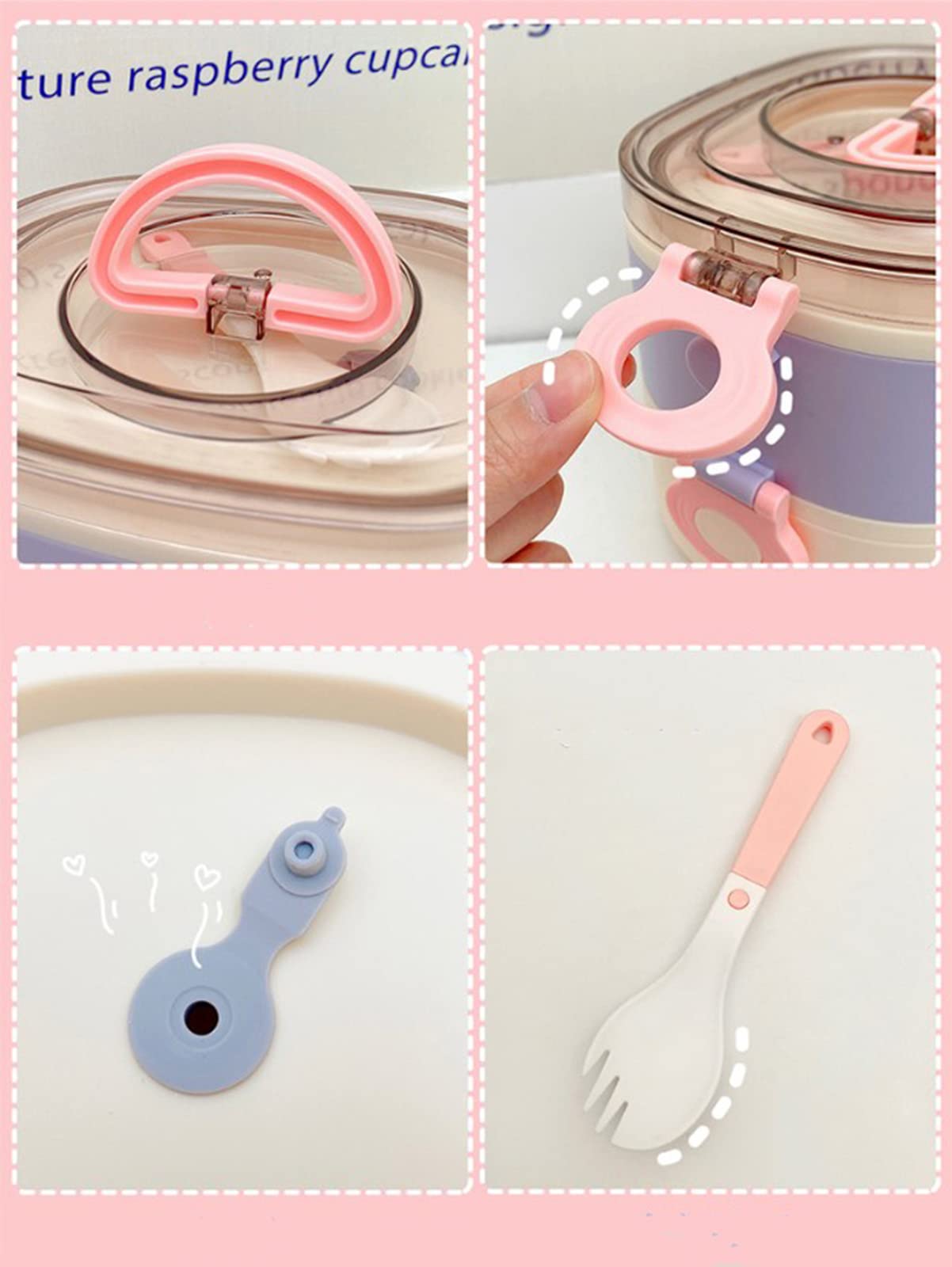 Paidideng Kawaii Bento Box complete set ready for office or gym