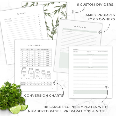 Paige McRae Page prompts and notes for capturing memories while you cook.