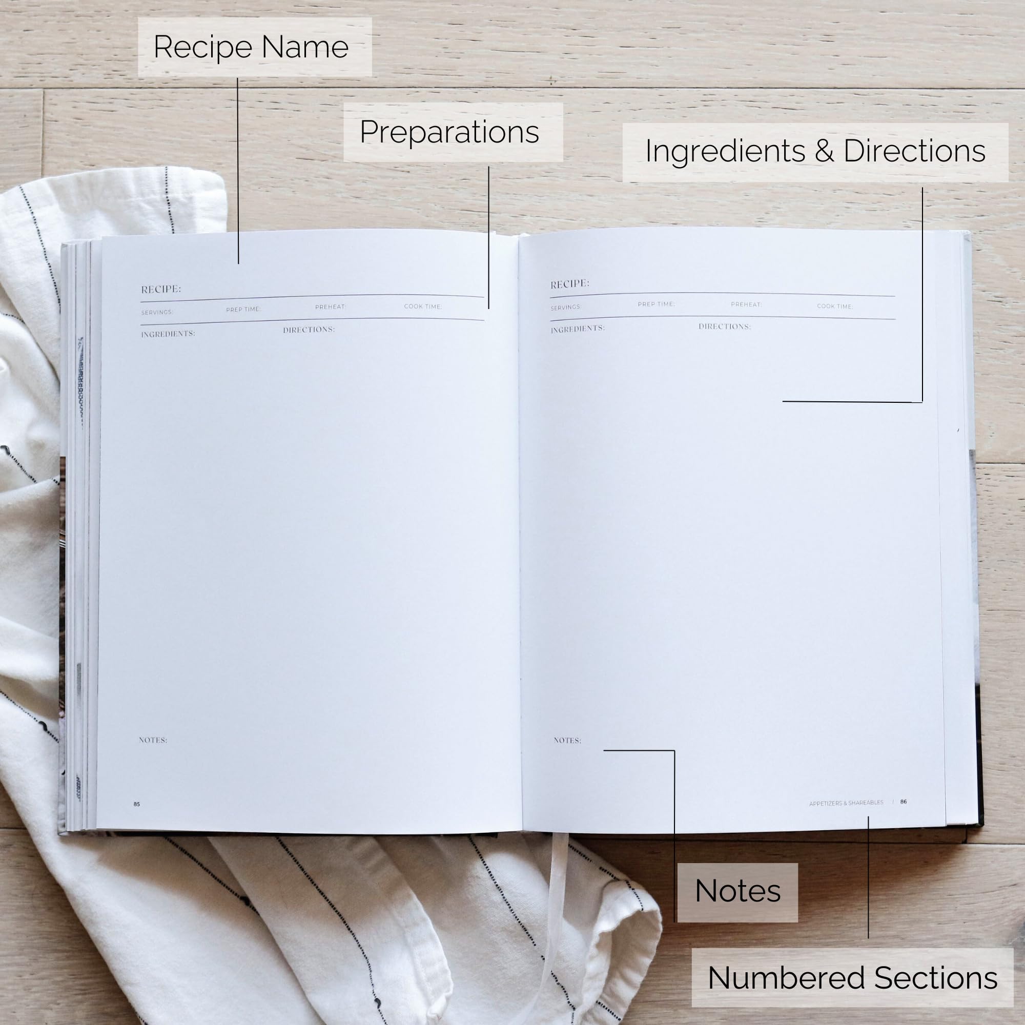 Paige McRae Recipe Book back cover highlights premium binding and craftsmanship.