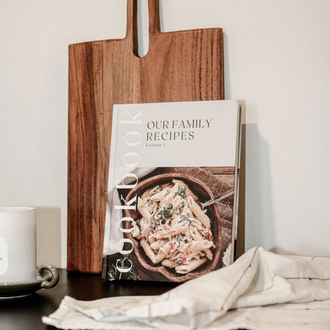 Paige McRae Recipe Book blank templates invite family favorites.