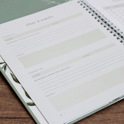 Paige McRae Recipe Book numbered pages to simplify organization