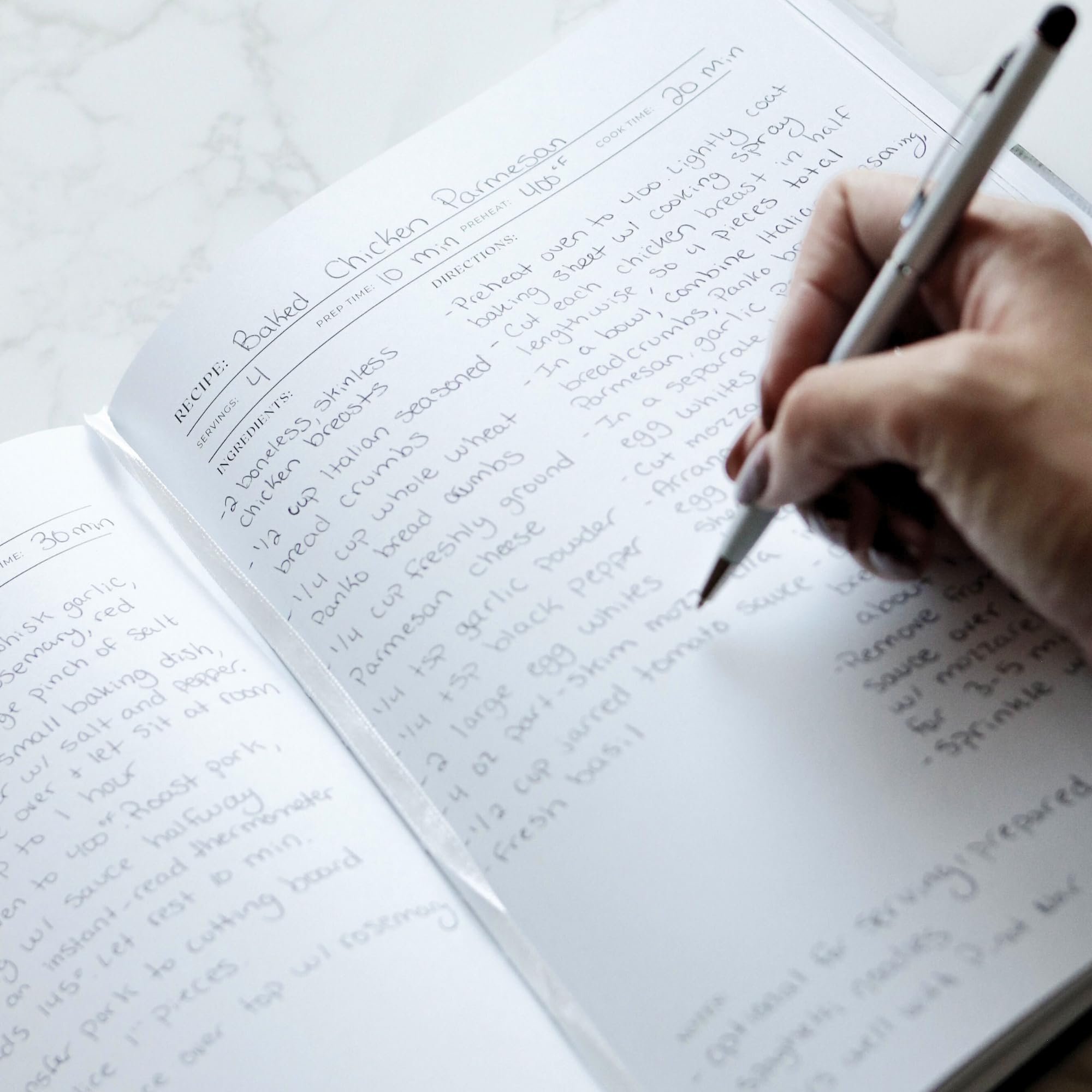 Paige McRae Recipe Book silk bookmark marks your current page.