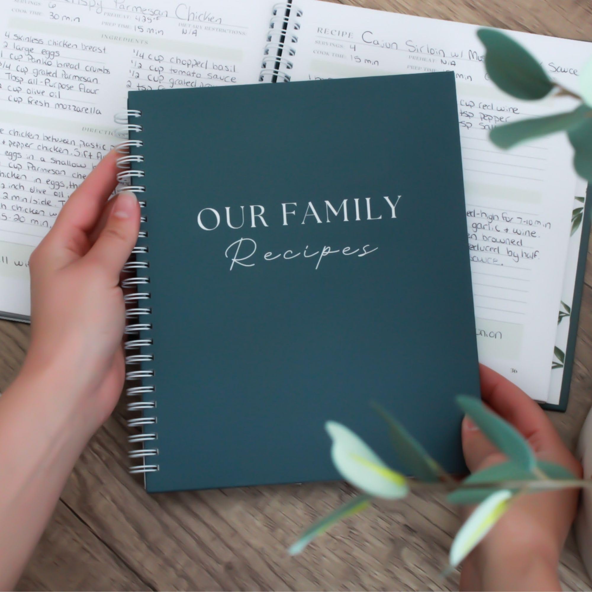 Paige McRae Recipe Book spiral binding allows easy writing while you cook.
