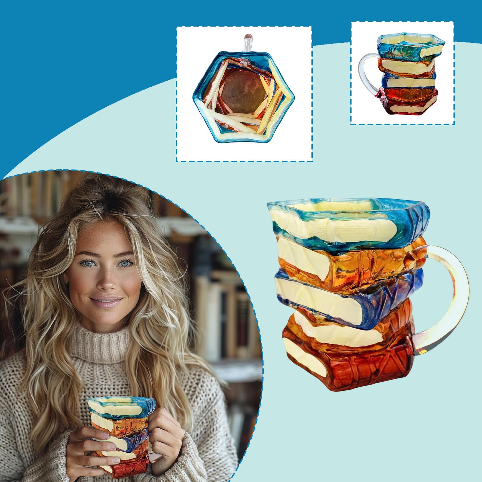 Painted Book Mug is dishwasher safe for easy cleaning after busy days.