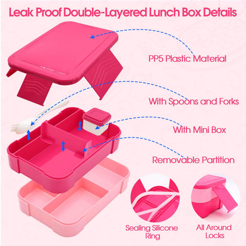 PainZieteg double lunch box includes cutlery for mess-free meals.