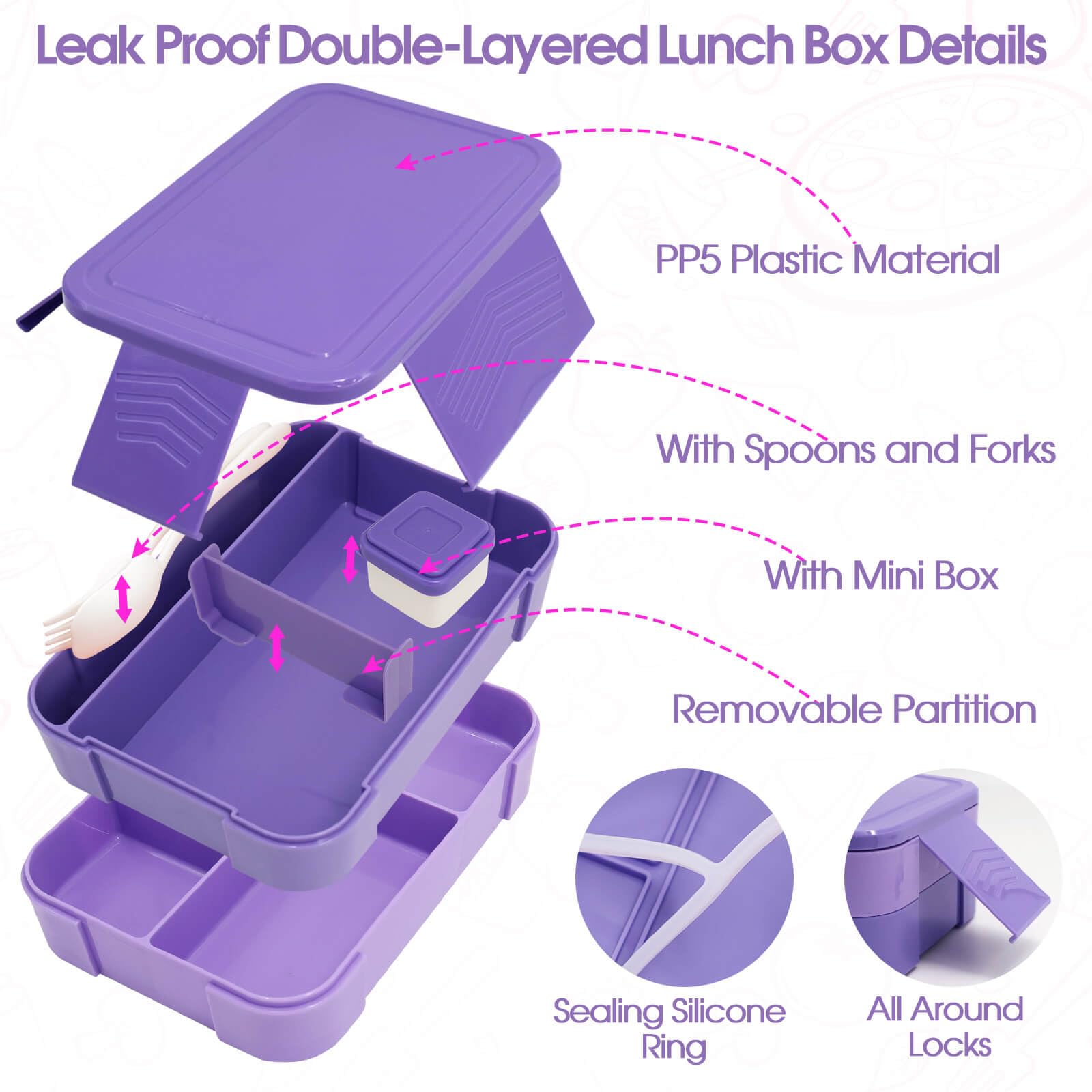 PainZieteg purple nylon lunch bag offers durable protection and easy carry