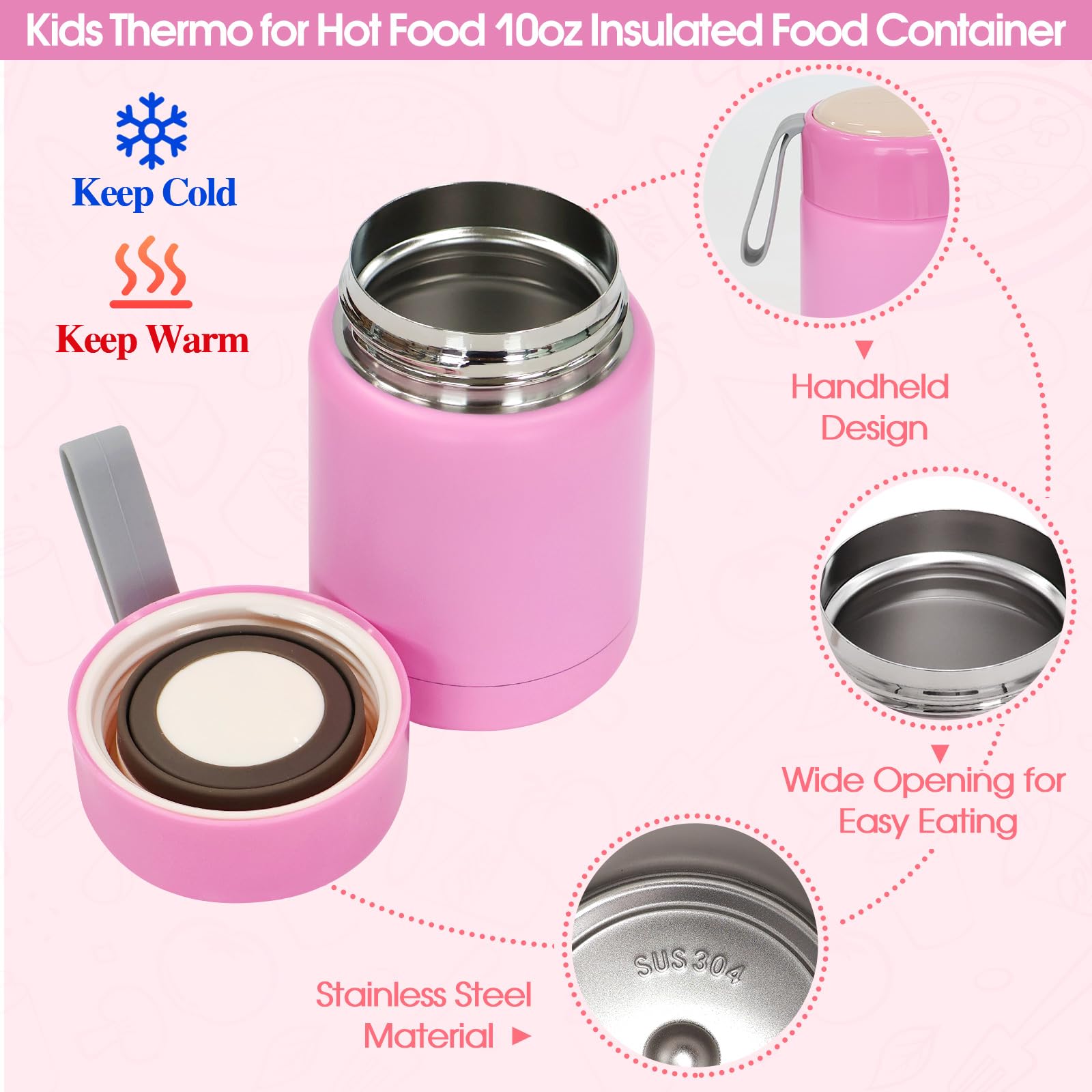 PainZieteg 10 oz thermos preserves heat for soups and drinks