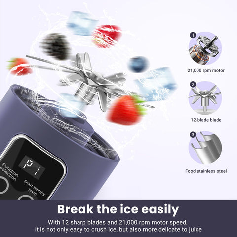 Pakay portable blender safety switch and clutch design in view.