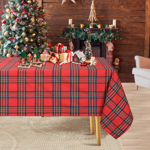 Vibrant red buffalo plaid adds bright, cheerful look to any table