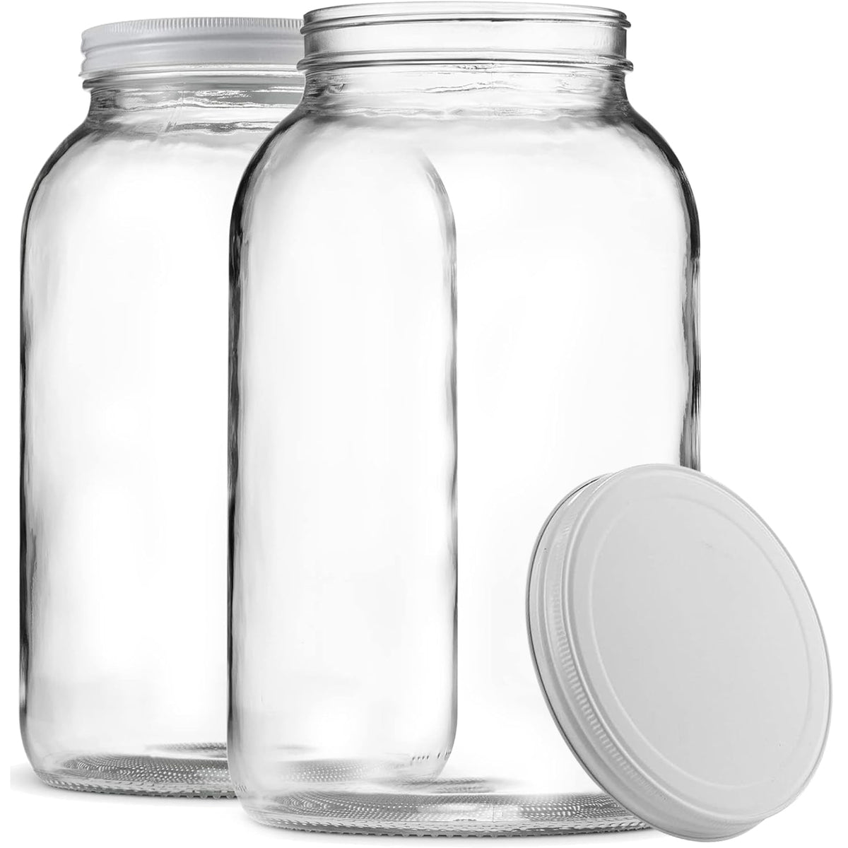 Paksh Novelty 1 gallon glass jar with lid front view showing airtight seal for freshness