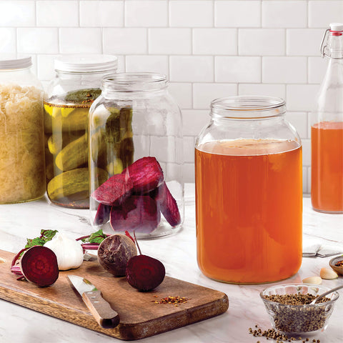 Paksh Novelty two-pack glass jars with metal lids ideal for bulk storage