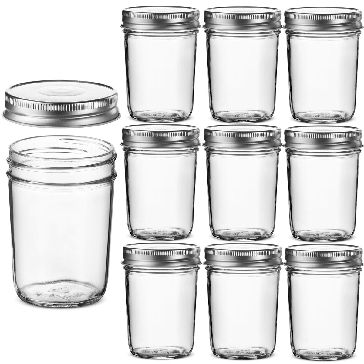 Paksh Novelty glass jar 8oz with clear view for easy ingredient identification.