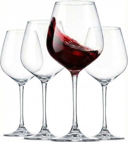 Paksh Novelty Italian red wine glasses 18oz set, elegant and clear for entertaining.
