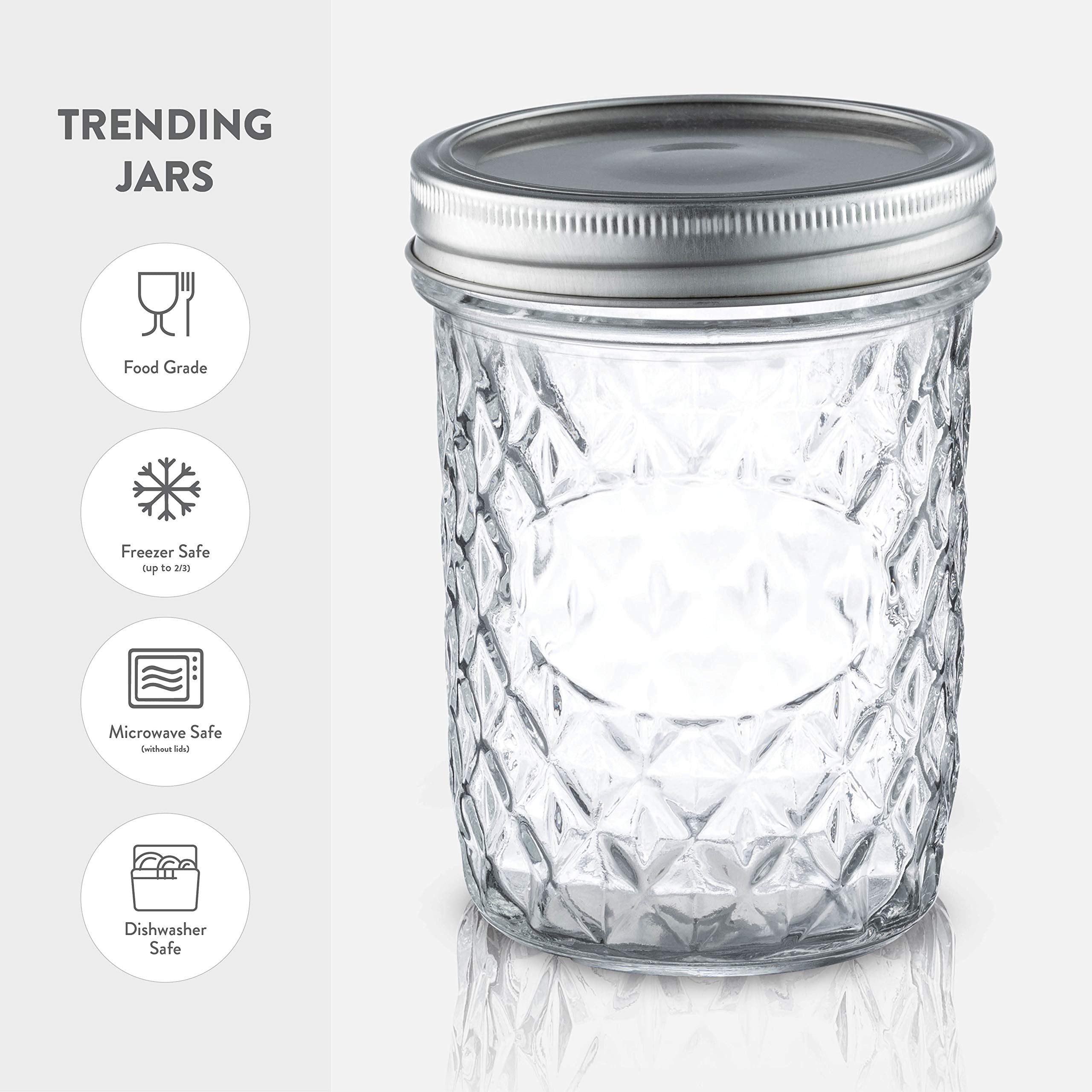 Paksh Novelty mason jar ideal for pickling and canning with wide mouth.