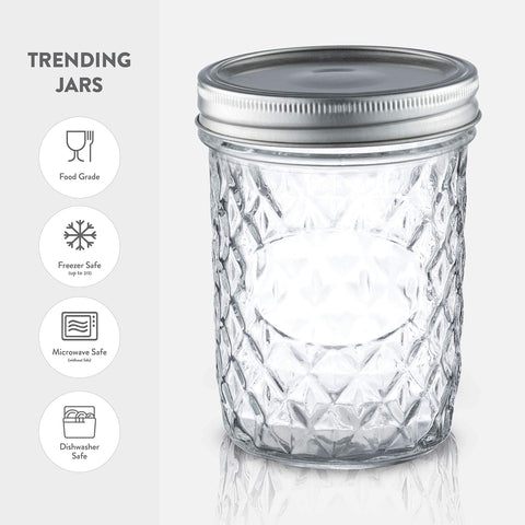 Paksh Novelty mason jar ideal for pickling and canning with wide mouth.