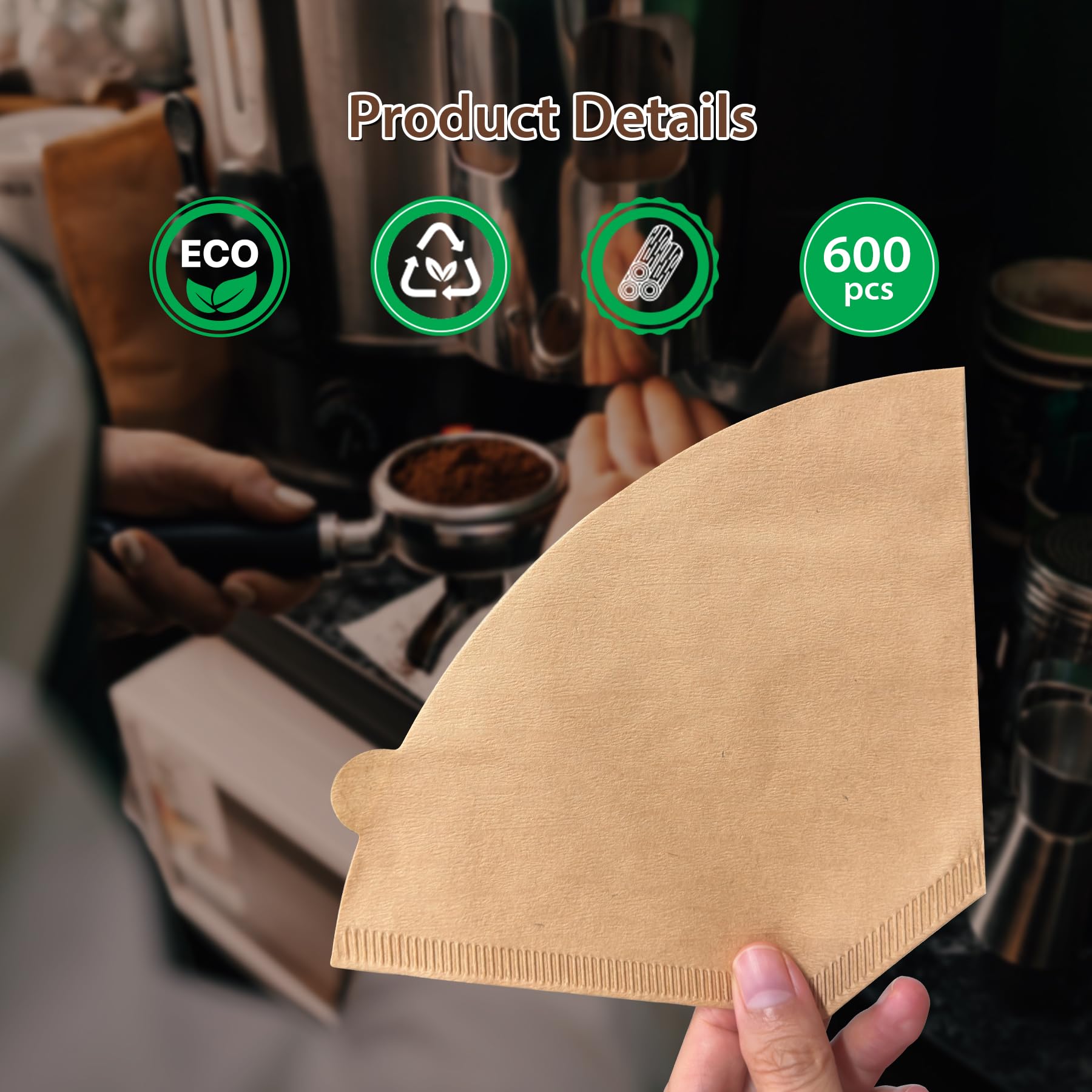 PakTalk cone filter fits into a drip coffee maker