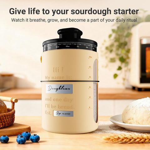 Pakusane glass starter container showcasing clear storage.