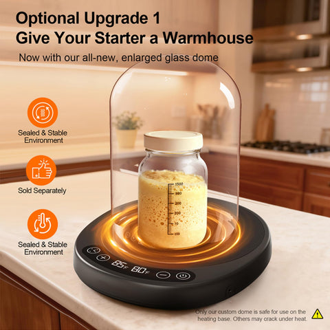 Pakusane Sourdough Starter Warmer two-zone thermometer with clear warmth indicators.