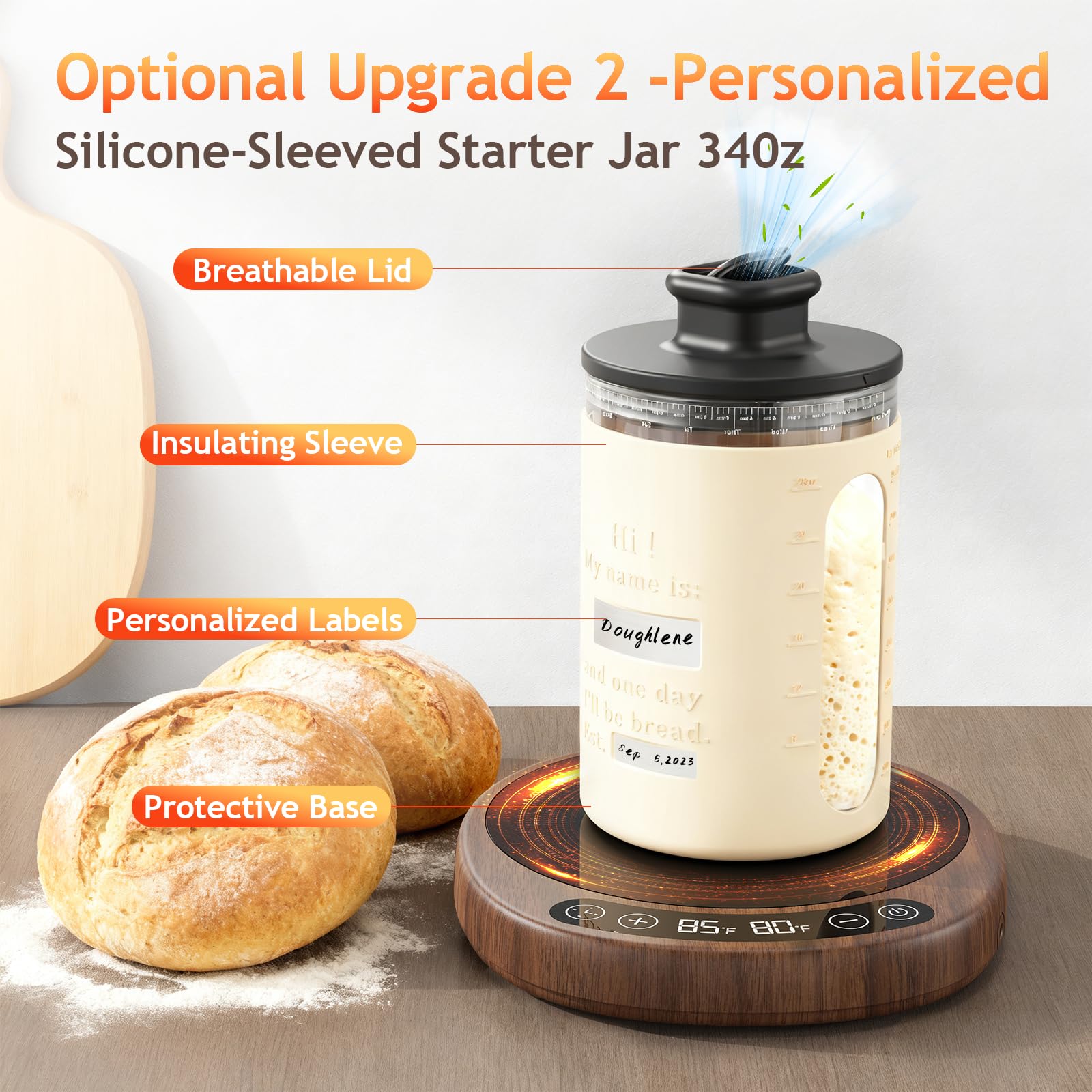 Pakusane SourKeeper 6.5-inch base fits jars and bowls of different shapes