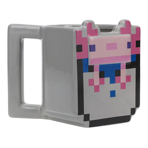 Paladone Bucket of Axolotl Mug ceramic finish enhances durability and tactile satisfaction.