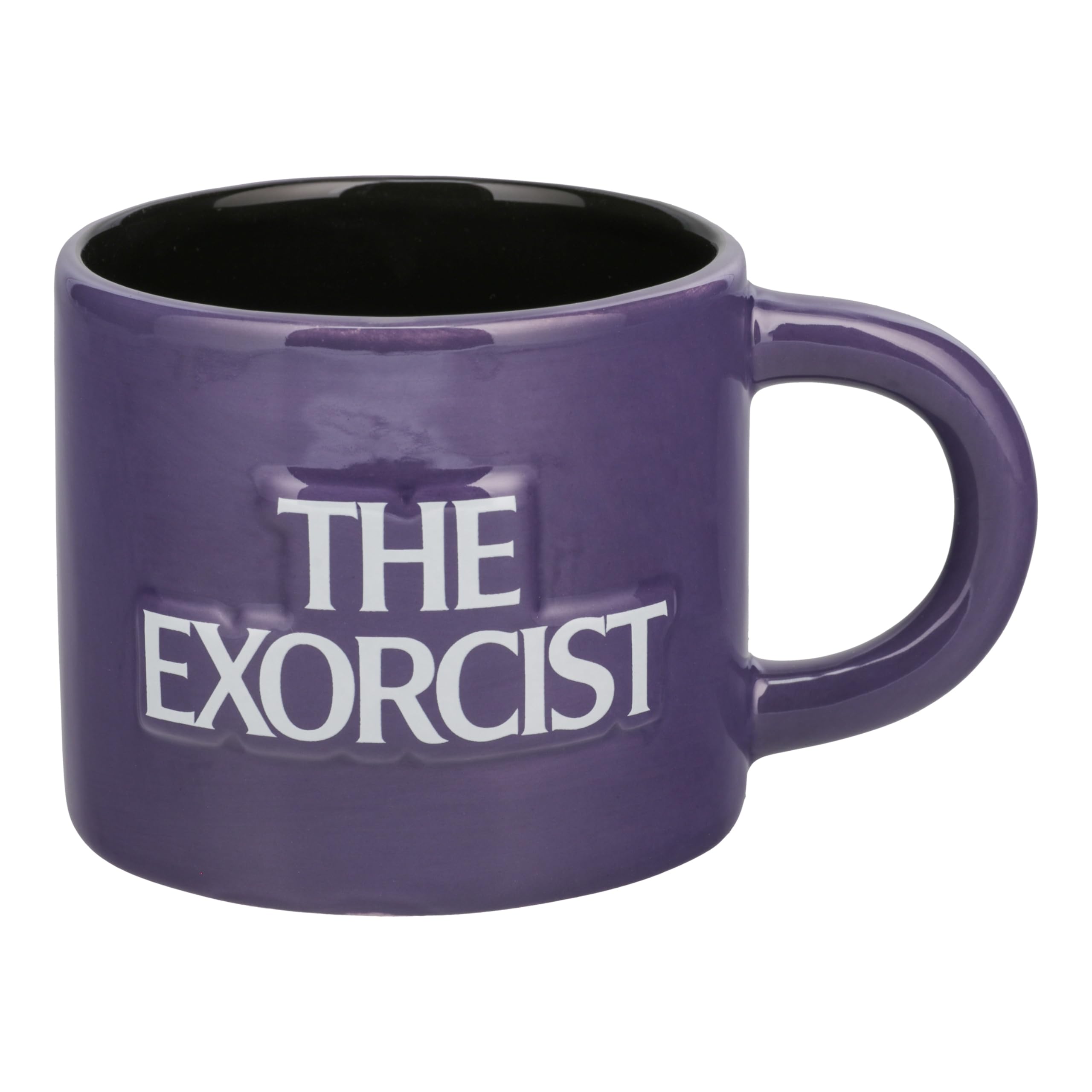 Paladone Exorcist mug in purple ceramic, perfect for cozy tea moments at home.