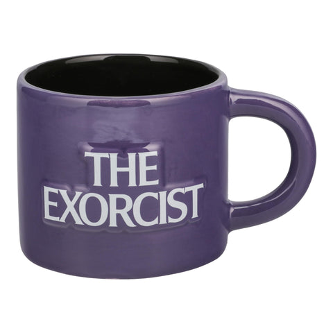 Paladone Exorcist mug in purple ceramic, perfect for cozy tea moments at home.