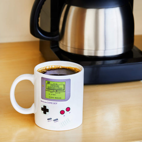 Paladone Gameboy mug serves as a cozy desk companion for hot drinks