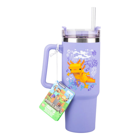 Paladone Minecraft Axolotl cup pour lid for spill-free sips on the go