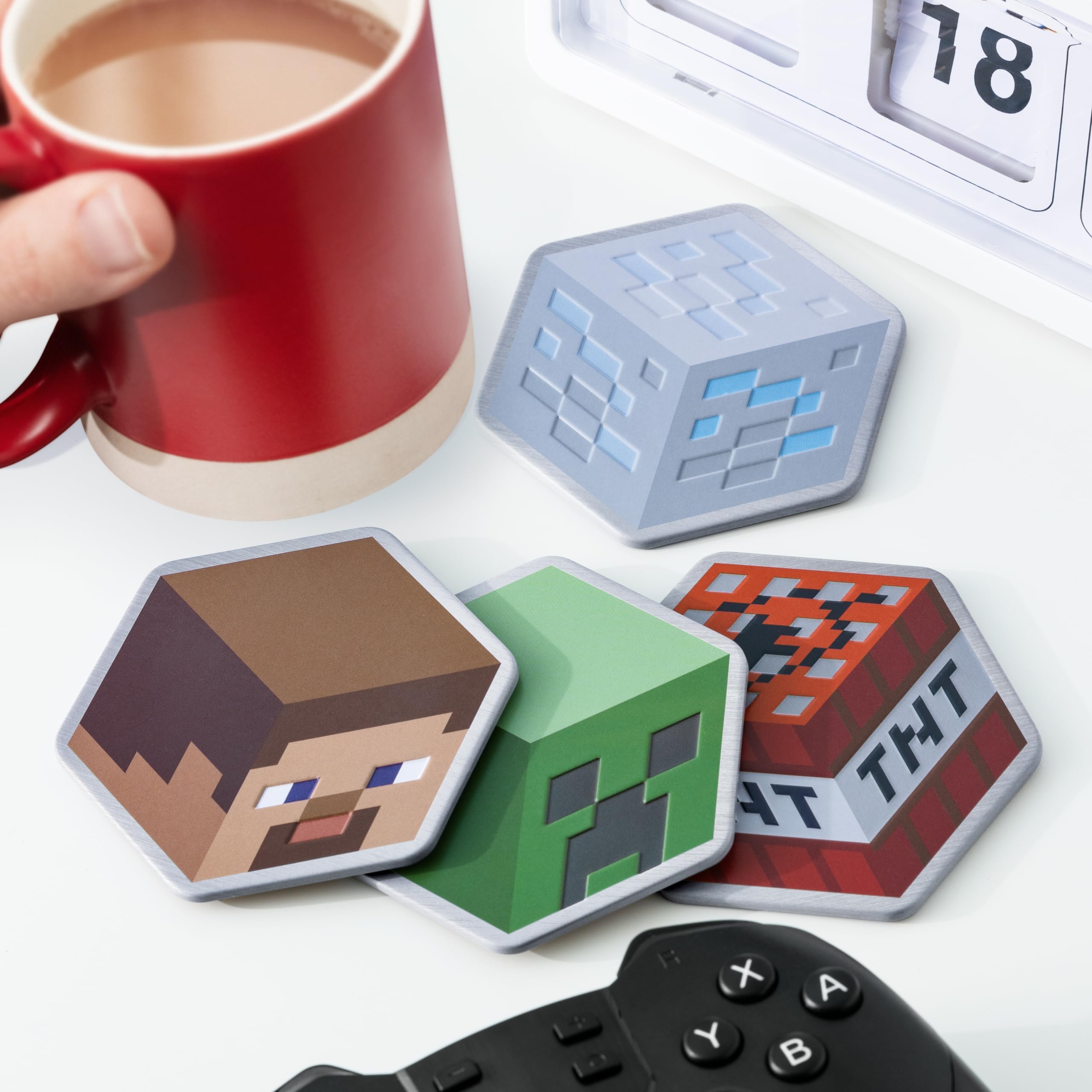 Paladone Minecraft Creeper coaster adds bold color for gaming desks and gatherings.