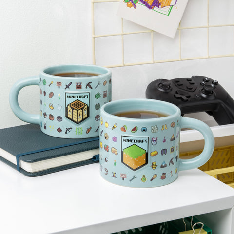 Paladone Minecraft mug, 400ml capacity, great for extra sips during morning routines.