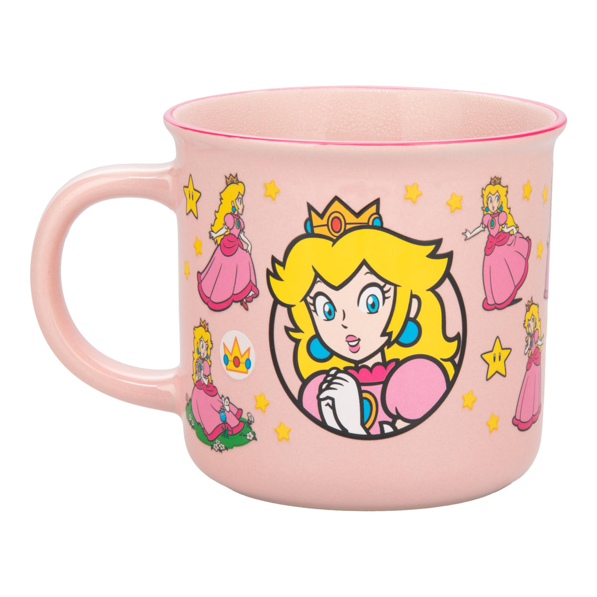 Paladone Princess Peach heat-change mug front view reveals vibrant Peach artwork when hot