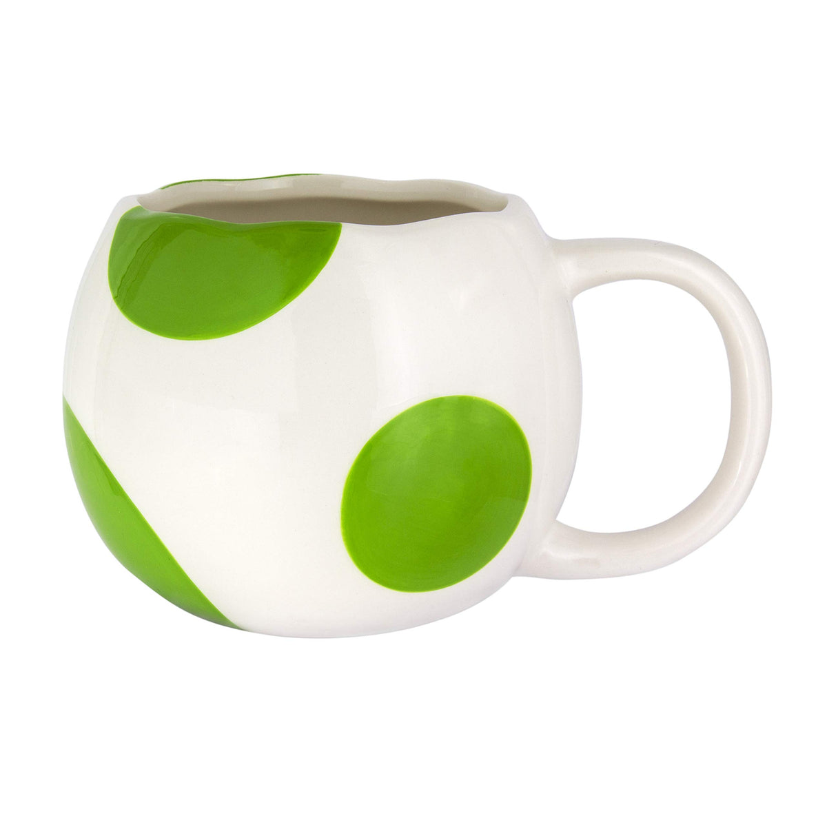 Paladone Yoshi egg mug top view, ideal for morning coffee rituals