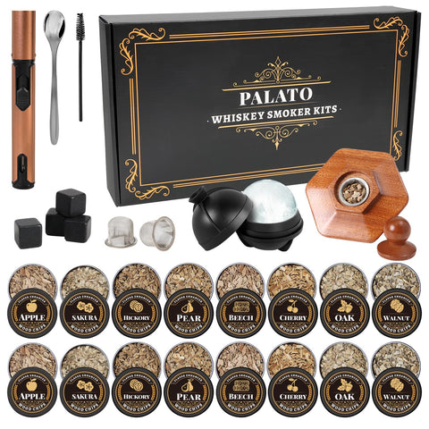 PALATO 27Pcs smoker kit front view elevates home cocktails with smoky aroma.