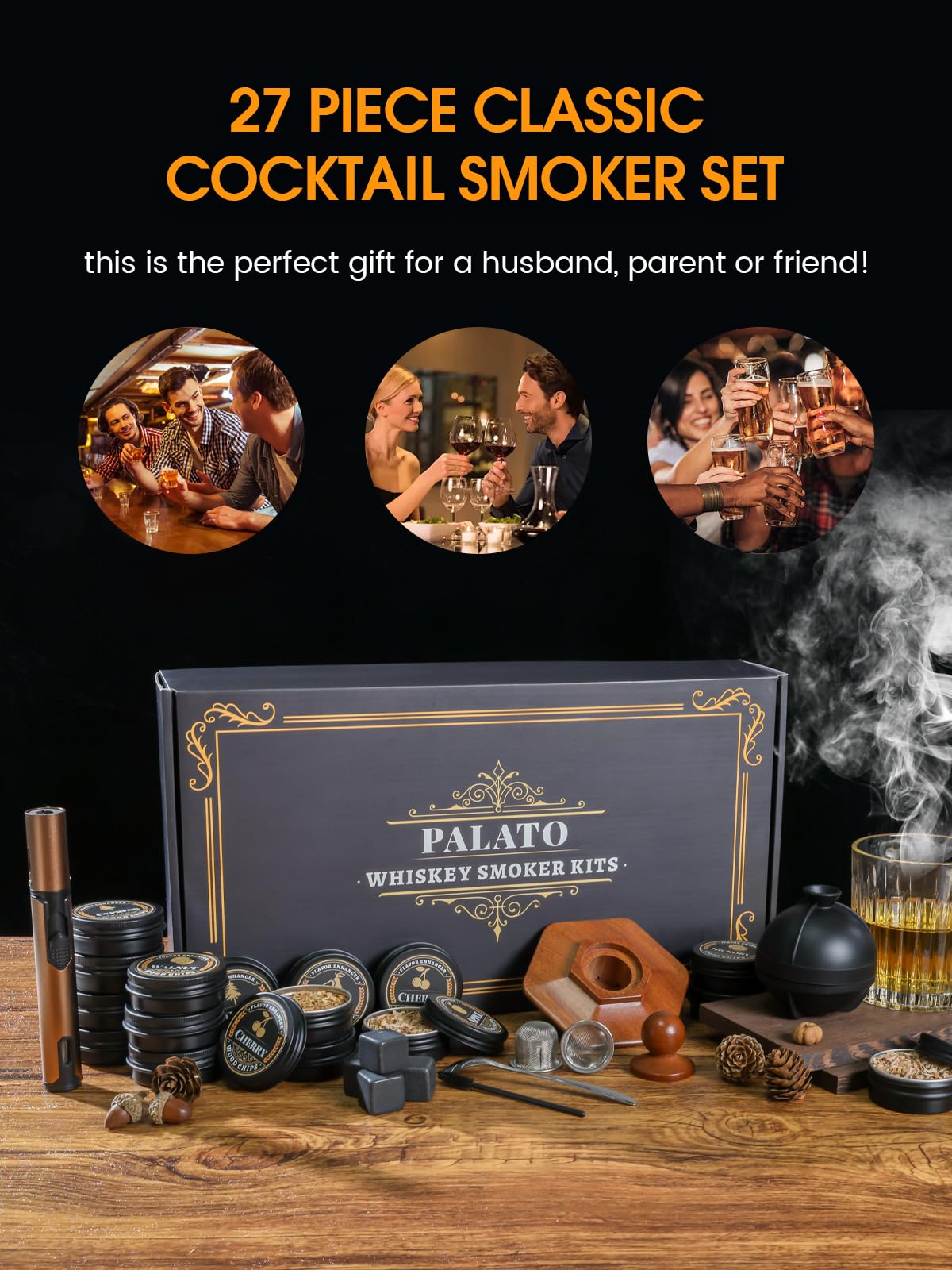 PALATO gift box packaging signals a ready-to-gift bourbon set.