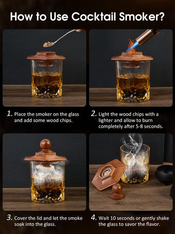 PALATO smoker infuser and torch in action enhances captivating cocktails.