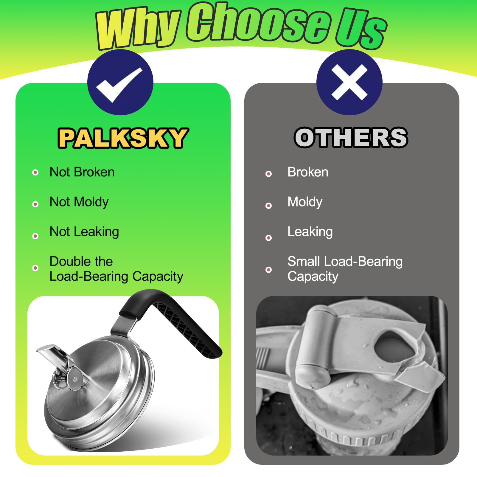 Palksky durable 304 stainless steel lid stands up to daily use