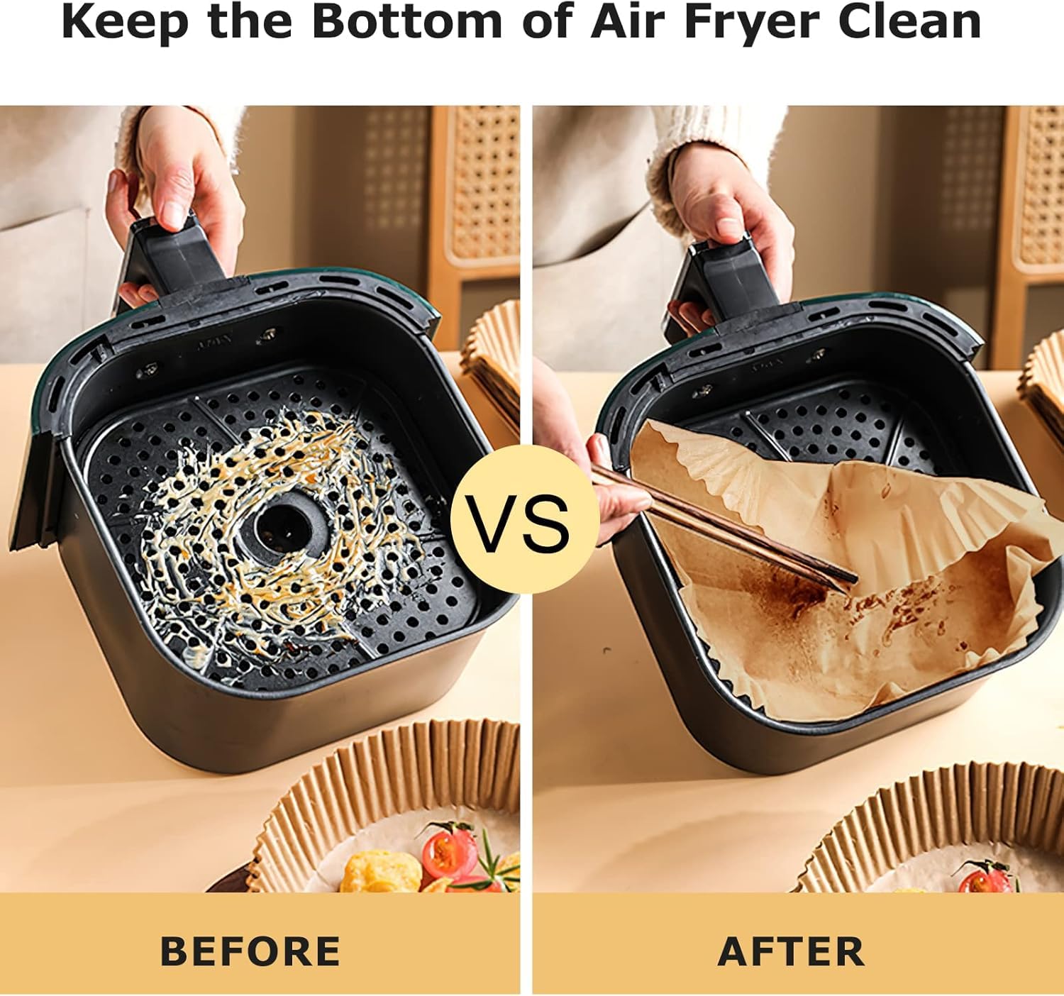Palksky liners no oil leak design keeps air fryer clean