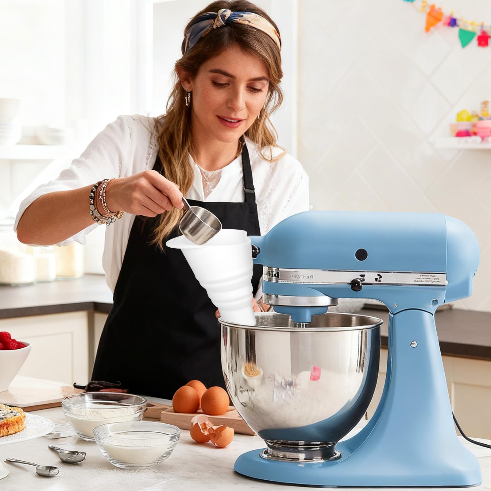 Palksky flour funnel multi-use for dry ingredients streamlines baking.