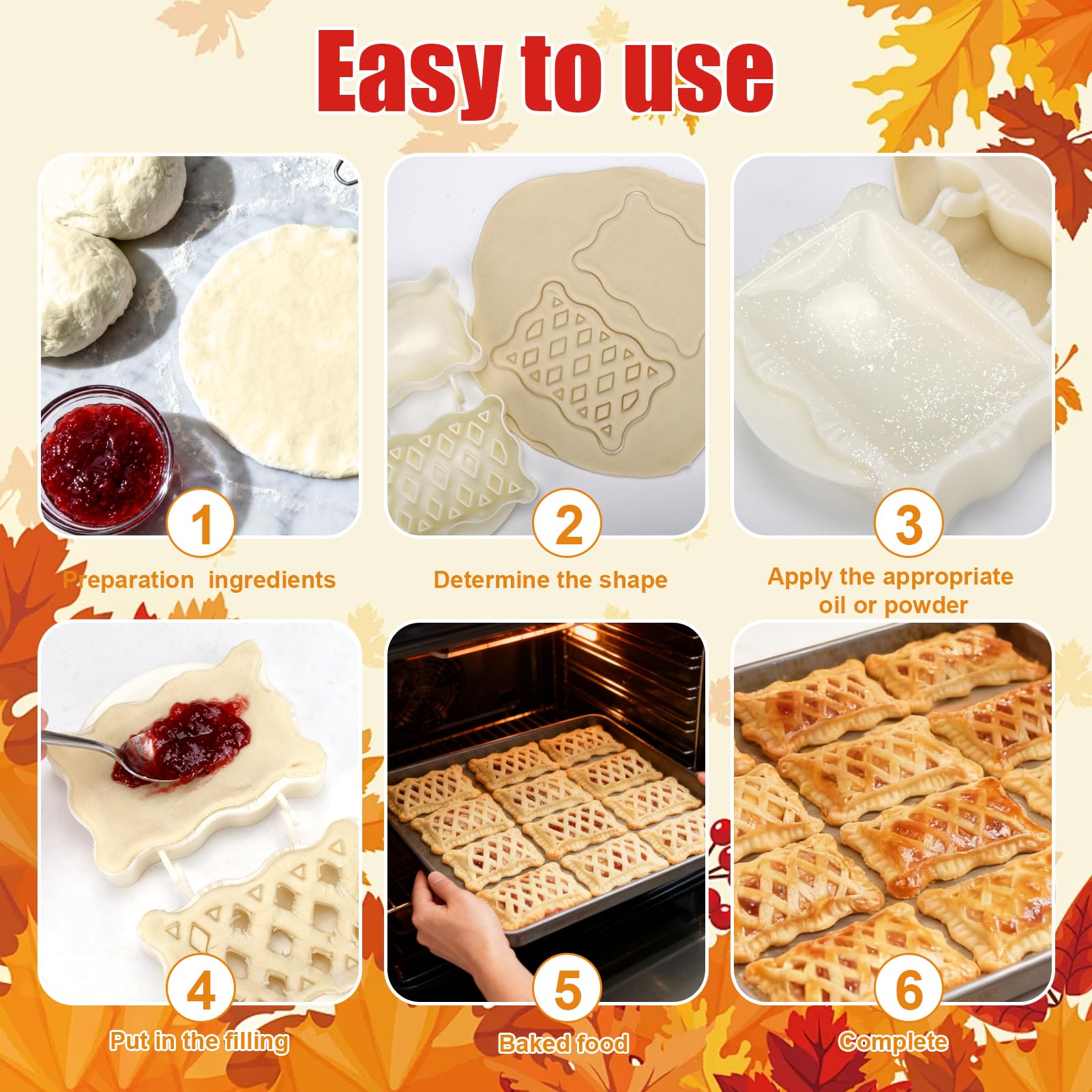 Palksky rectangle hand pie mold adds autumn and holiday flair