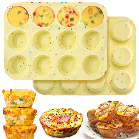 Palksky silicone egg bite mold in 12 cavities for quick, uniform breakfasts