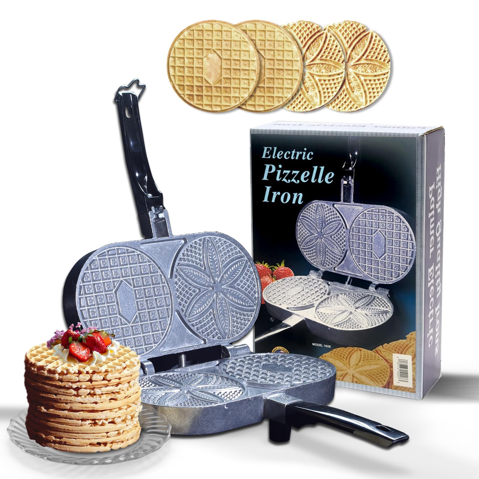 Palmer Pizzelle Iron Model 1000 outer view showing durable aluminum housing for reliability