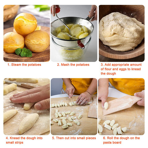 PAMISO gnocchi-board grooved surface creates professional pasta texture at home.