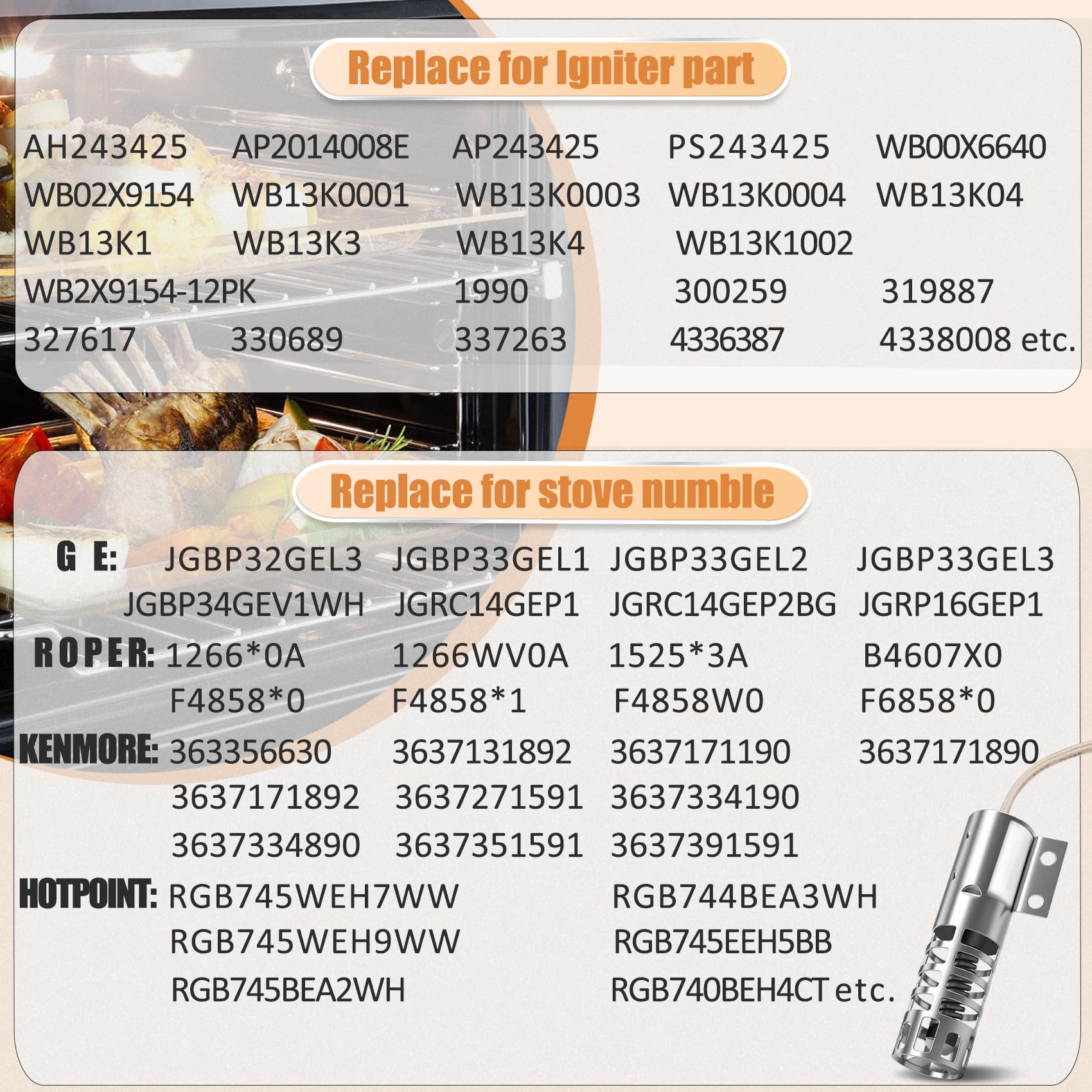PAMRIQY WB2X9154 highlights GE XL44 compatibility for easy replacement.