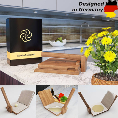 Panan 10-inch square tortilla press with ergonomic handle for easy flattening