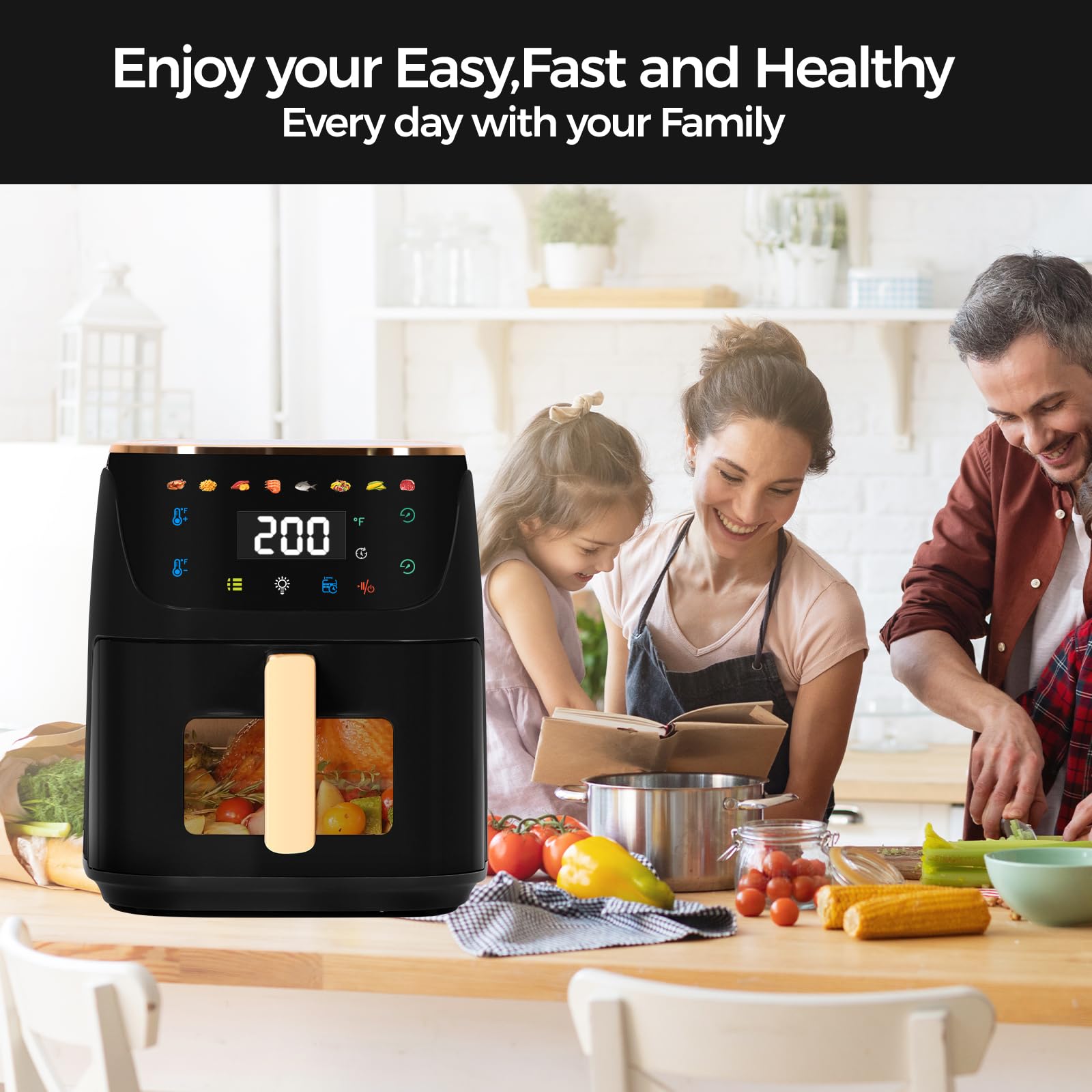 Panana 8QT air fryer compact design fits any countertop